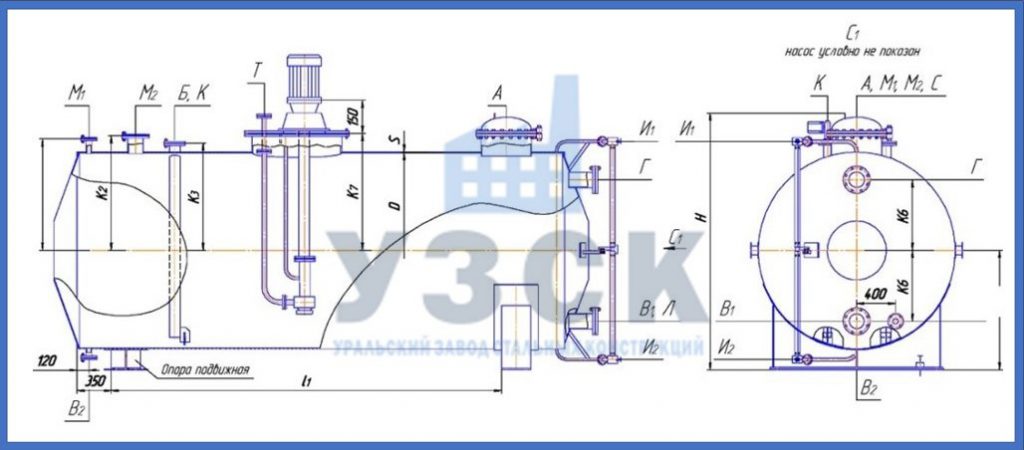 Чертеж емкости ГКК в Балашихе